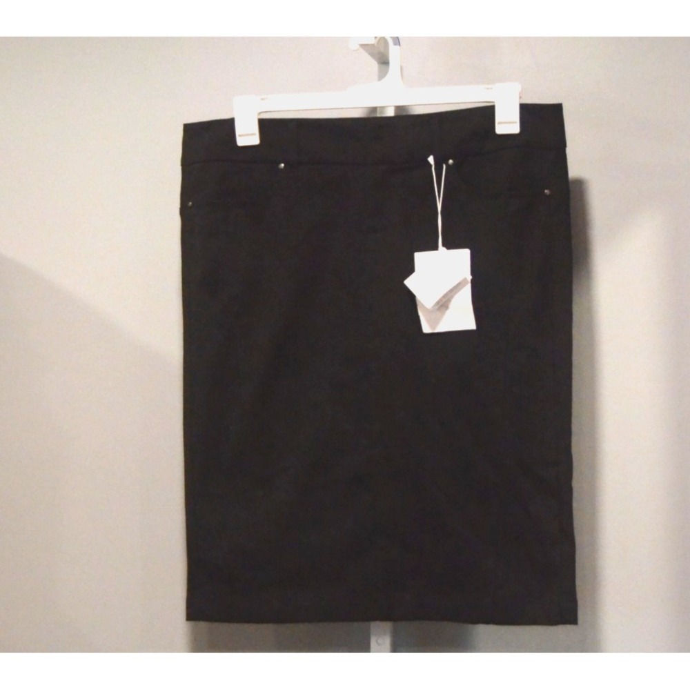 NWT Marella Sport Black Pencil Skirt Size 12 Tall Stretch Cotton Lined
